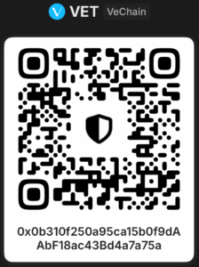 VeChain QR code with wallet address.
