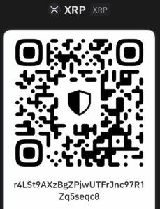 A QR code with a shield icon at the center.