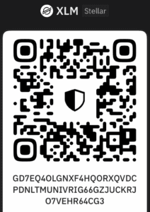 A QR code with a shield icon in the center and text below.